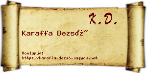 Karaffa Dezső névjegykártya