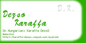 dezso karaffa business card